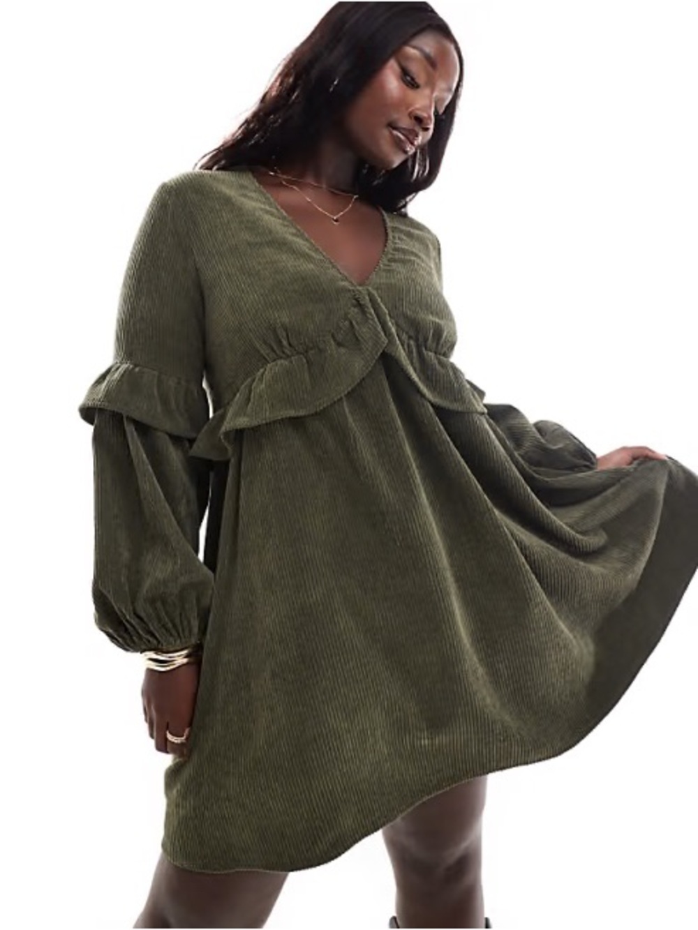 ASOS Curve Cord Smock Mini Dress